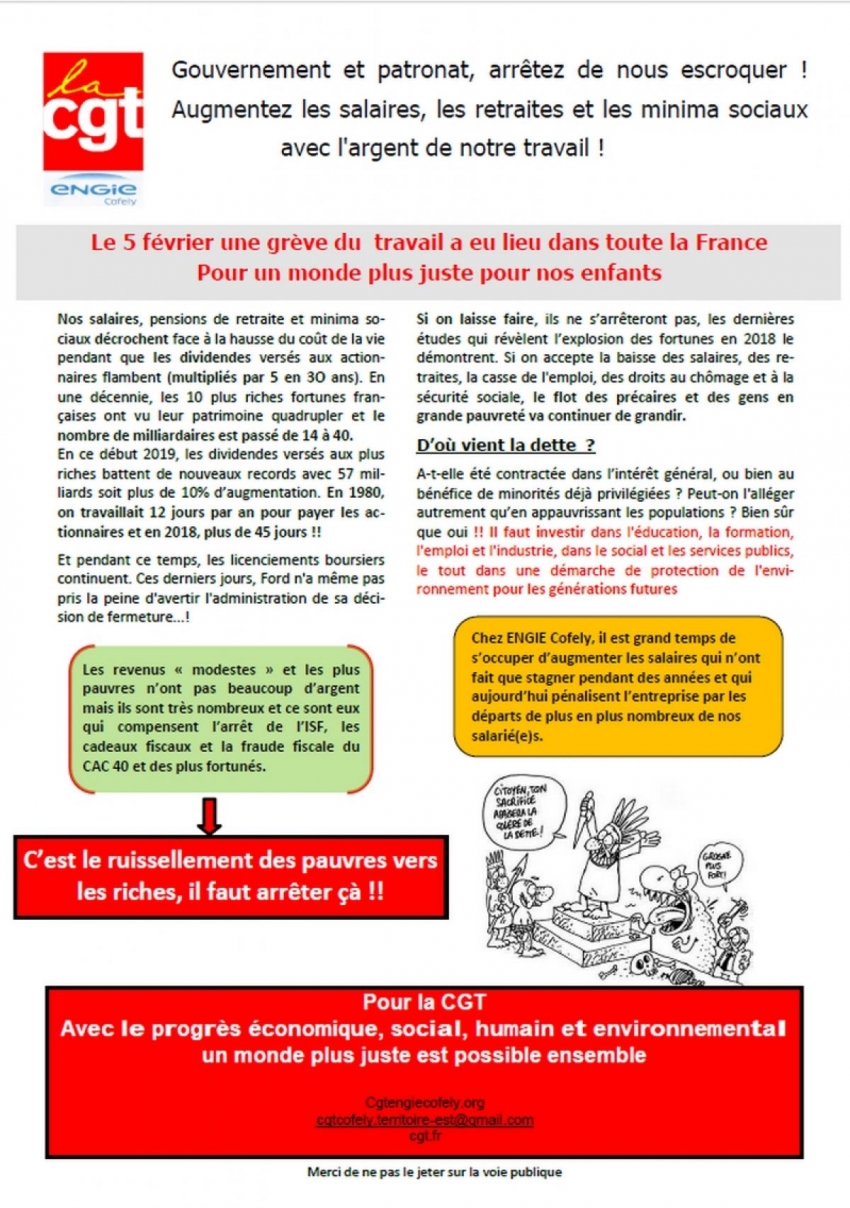 5 FÉVRIER 2019 >> MOBILISATION !!