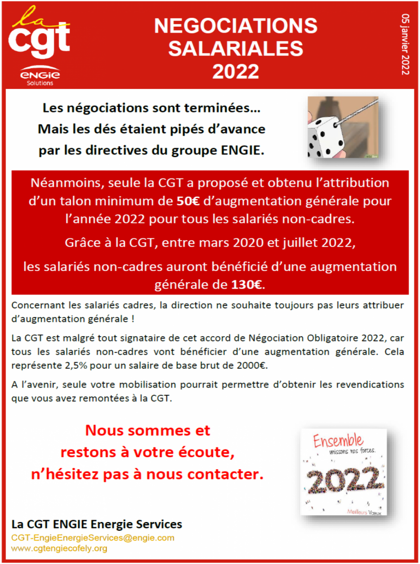 NÉGOCIATIONS SALARIALES 2022